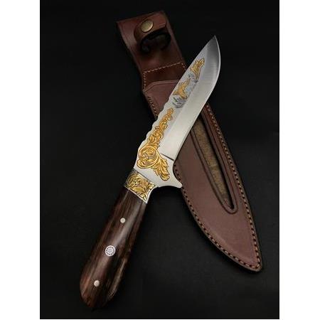Gravür İşlemeli , Altın Kaplama N690 Bıçak ALT04